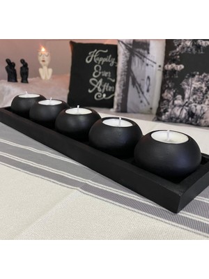 Mor Villa El Yapımı 5'li Set,Mumluk,Dekoratif Mumluk,Tealight Mumluk,Hediyelik Eşya