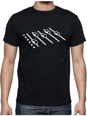 Herşey Nota Dj Mikser Siyah Kadın Erkek T-Shirt