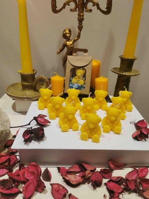 Iv Candles Babyshower 30 Adet Sarı Ayıcık Mum