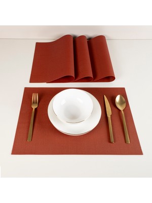 Maxstyle Harmony Mahogany 4 Parça Amerikan Servis Seti 30X45 cm