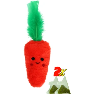 Havuç Peluş Kedi Oyuncağı ve 2 Adet Kedi Nanesi Otu Catnip , Doldurulabilir Kedi Oyuncağı