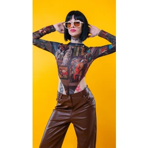 Ceyss Design Balıkçı Yaka Scuba Kumaş Uzun Kollu Bodysuit