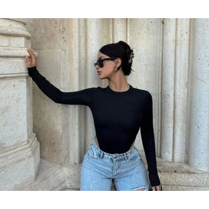 Ceyss Design Balıkçı Yaka Scuba Kumaş Uzun Kollu Bodysuit