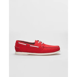 Hakiki Deri Kırmızı Nubuk Erkek Günlük Ayakkabı