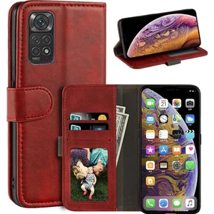 M.TK Moveteck Xiomi Redmi Note 11 - Note 11S Uyumlu Kılıf Tam Kaplar Deri Dokulu