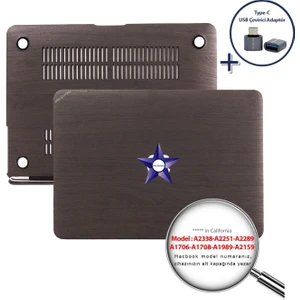 Macbook Pro Kılıf 13inç M1-M2 A1706-08 A1989 A2159 A2251 A2289 A2338 ile Uyumlu Wood01