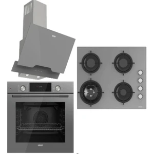 Fry Art Set Gri (Uaf 6011D Gcpet Fırın - Uao 6041W3 Gcy Rsr1 Ocak -   Uad 6012G GA3D  Davlumbaz)