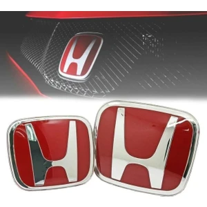 Civic Fb7 Panjur ve Bagaj Logosu Arması Kırmızı Takım 2 Li 2012-2015