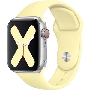 Apple Watch Series SE/10/9/8/7/6/5/4/3 42mm-41mm-40mm-38mm Uyumlu S/m Spor Silikon Kordon Limon Sarısı