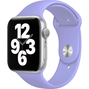 Apple Watch Series SE/11/10/9/8/7/6/5/4/3 46mm-45mm-44mm Uyumlu M/L Spor Silikon Kordon Lila