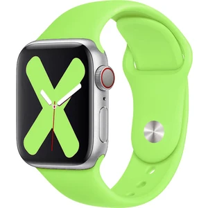 Apple Watch Series SE/10/9/8/7/6/5/4/3 46mm-45mm-44mm-42mm Uyumlu M/L Spor Silikon Kordon Neon Yeşil