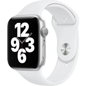 Apple Watch Series SE/10/9/8/7/6/5/4/3 46mm-45mm-44mm-42mm Uyumlu M/L Spor Silikon Kordon Beyaz