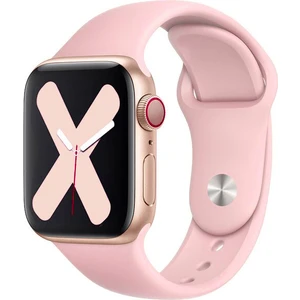 Apple Watch Series SE/10/9/8/7/6/5/4/3 46mm-45mm-44mm-42mm Uyumlu S/M Spor Silikon Kordon Pastel Pembesi