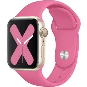 Apple Watch Series SE/11/10/9/8/7/6/5/4/3 42mm-41mm-40mm-38mm Uyumlu S/m Spor Silikon Kordon Fuşya