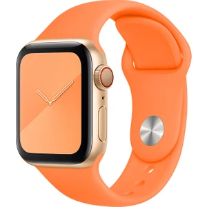 Apple Watch Series SE/10/9/8/7/6/5/4/3 46mm-45mm-44mm-42mm Uyumlu M/L Spor Silikon Kordon Neon Turuncu
