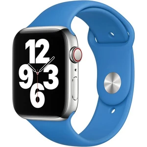 Apple Watch Series SE/10/9/8/7/6/5/4/3 46mm-45mm-44mm-42mm Uyumlu M/L Spor Silikon Kordon Mavi