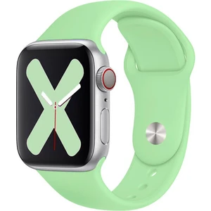 Apple Watch Series SE/11/10/9/8/7/6/5/4/3 46mm-45mm-44mm Uyumlu M/L Spor Silikon Kordon Fıstık Yeşili