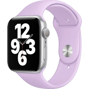 Apple Watch Series SE/11/10/9/8/7/6/5/4/3 42mm-41mm-40mm-38mm Uyumlu M/l Spor Silikon Kordon Lavanta