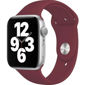 Apple Watch Series SE/10/9/8/7/6/5/4/3 42mm-41mm-40mm-38mm Uyumlu M/l Spor Silikon Kordon Mürdüm