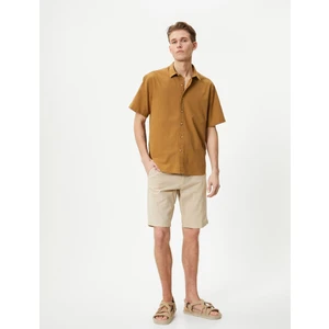 Yazlık Gömlek Kısa Kollu Klasik Yaka Düğmeli