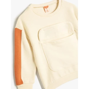 Erkek Bebek Sweatshirt Uzun Kollu Cepli Baskılı Pamuklu