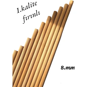 Değerli Hobi Ahşap Balsa Çubuk Kavela 20 cm Yivli Kayın 8 mm  50 Adet