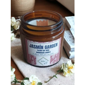 Yasemin Bahçesi Kokulu Doğal Soya Wax Ahşap Fitil Mum (100ML- 230 Gr)