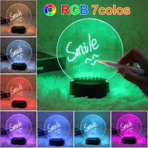 Sge Teknoloji 3D LED Işıklı Silinebilir Kumandalı Yazı Mesaj Tahtası Gece Lambası