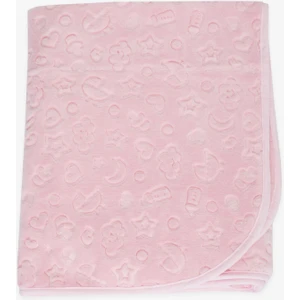 Breeze Golden Yenidoğan Bebek Battaniyesi Emboss Kabartma Desenli Pembe