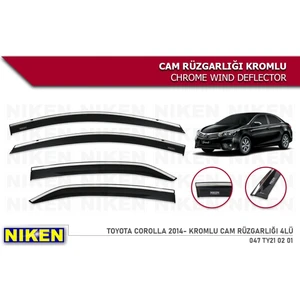 Toyota Corolla 2013-2018 Kromlu Cam Rüzgarlığı