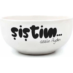 Palto Tasarım Şiştim... Gözün Aydın Krem Seramik Kase