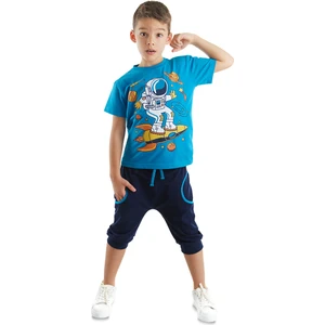 MSHB&G Astronot Erkek Çocuk T-Shirt Kapri Şort Takım