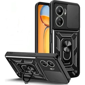 Xiaomi Poco C65 Kılıf Yüzüklü Sürgülü Kamera Korumalı Pars