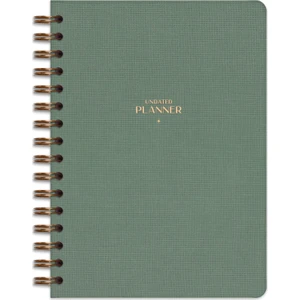Matt Notebook A5 Spiralli Keten Süresiz Planlayıcı Ajanda Yeşil
