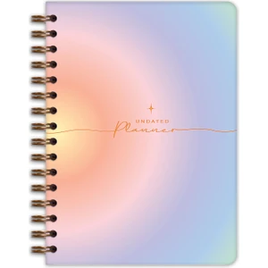 Matt Notebook A5 Spiralli Süresiz Planlayıcı Ajanda Motivasyon Sayfalı Gökkuşağı