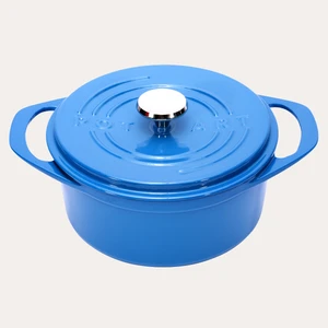 POT ART Fonksiyonel Kapaklı Mavi Derin Döküm Tencere 24 cm