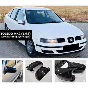 HYM Tuning Seat Toledo Mk2 Yarasa Ayna Kapak, Piano Black, Sağ Ayna Küçük, Eski Toledo Ayna Batman Kapak 1999-2004