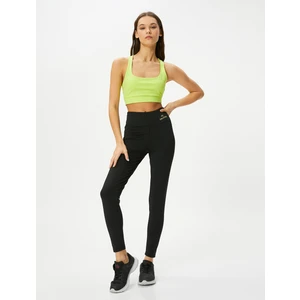 Spor Tayt Yüksek Bel Dar Kalıp Baskı Detaylı