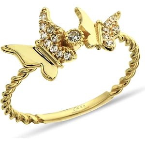 ÇGK KUYUMCULUK Kelebek Altın Yüzük CGKYZK0176