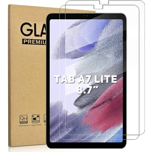 M.TK Moveteck Samsung Galaxy Tab A7 Lite 8.7 Inç T220 T225 Uyumlu Ekran Koruyucu Şeffaf Cam Nano Esnek Kırılmaz Ekran Camı Tam Kaplama Tablet Ekran Koruyucu Cam