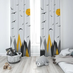 135X270CM Çocuk Odası Dijital Baskılı Fon Perde