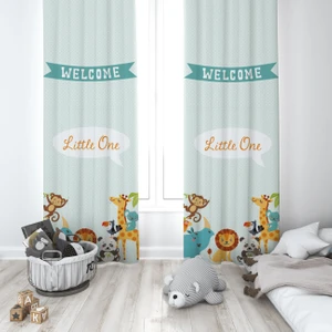135X270CM Çocuk Odası Dijital Baskılı Fon Perde