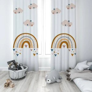 135X270CM Çocuk Odası Dijital Baskılı Fon Perde