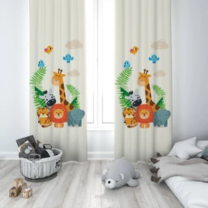 135X270CM Çocuk Odası Dijital Baskılı Fon Perde