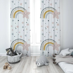 135X270CM Çocuk Odası Dijital Baskılı Fon Perde