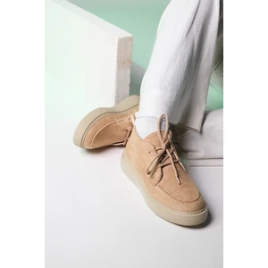 Valve Koyu Bej Süet Kadın Bot