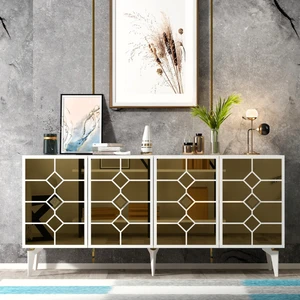 Demonte Dekor Adden Konsol Beyaz-Altın