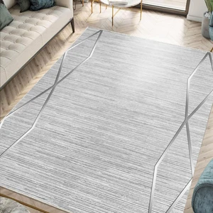 Fera Halı Makinede Yıkanabilir Kaymaz Taban Leke Tutmaz Mutfak Halısı Salon Halısı ve Yolluk Açık Gri Gri 80 x 450 cm