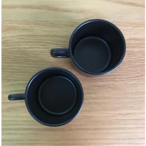 8 cm Stackable Çay Fincanı Siyah 2 Li