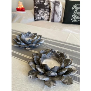 Mor Villa Mum 2'li Lotus Çiçeği Mumluk,Dekoratif Mumluk,Tealight Mumluk,Hediyelik Eşya